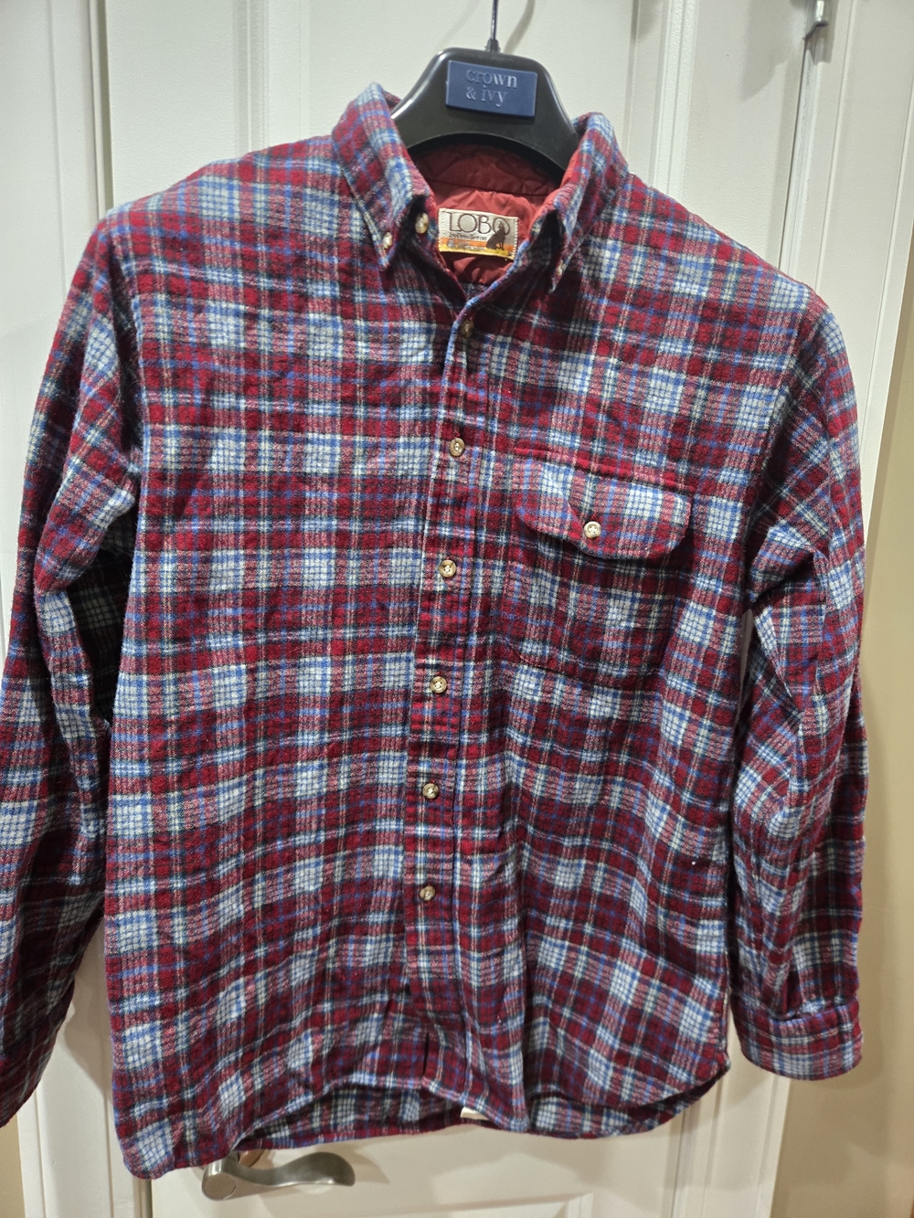 Vintage Pendleton Lobo Plaid Wool Button-Down Flannel Shirt - Men